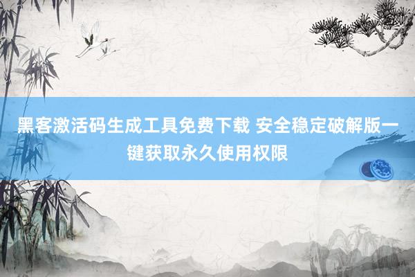 黑客激活码生成工具免费下载 安全稳定破解版一键获取永久使用权限